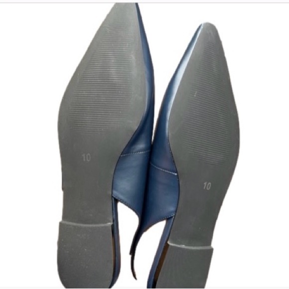 Navy Blue Slingback Flats, Size 10 - Picture 3 of 4